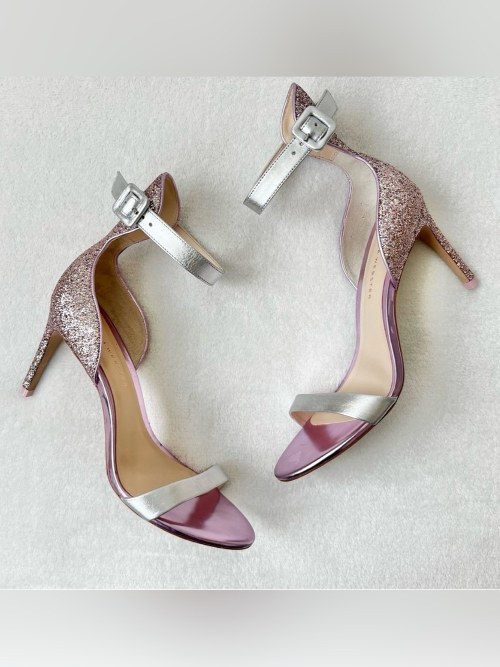 Sophia Webster Pink Glitter-Embellished Nicole Sandals Size 37.5